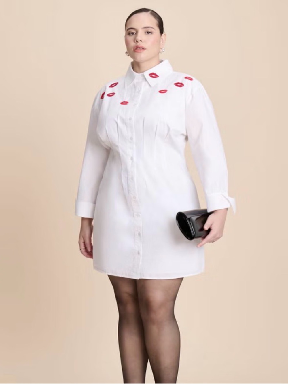 Eloquii Embroidered Mini Shirt Dress - Picture 2 of 11
